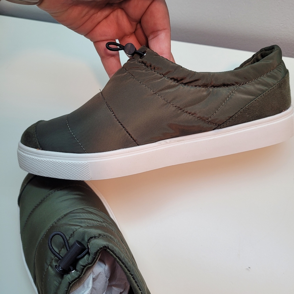 ALLOT Women Olive Green Quilted Umbrella Slip On Outdoor Shoes -Women's 6.5 - Picture 5 of 15